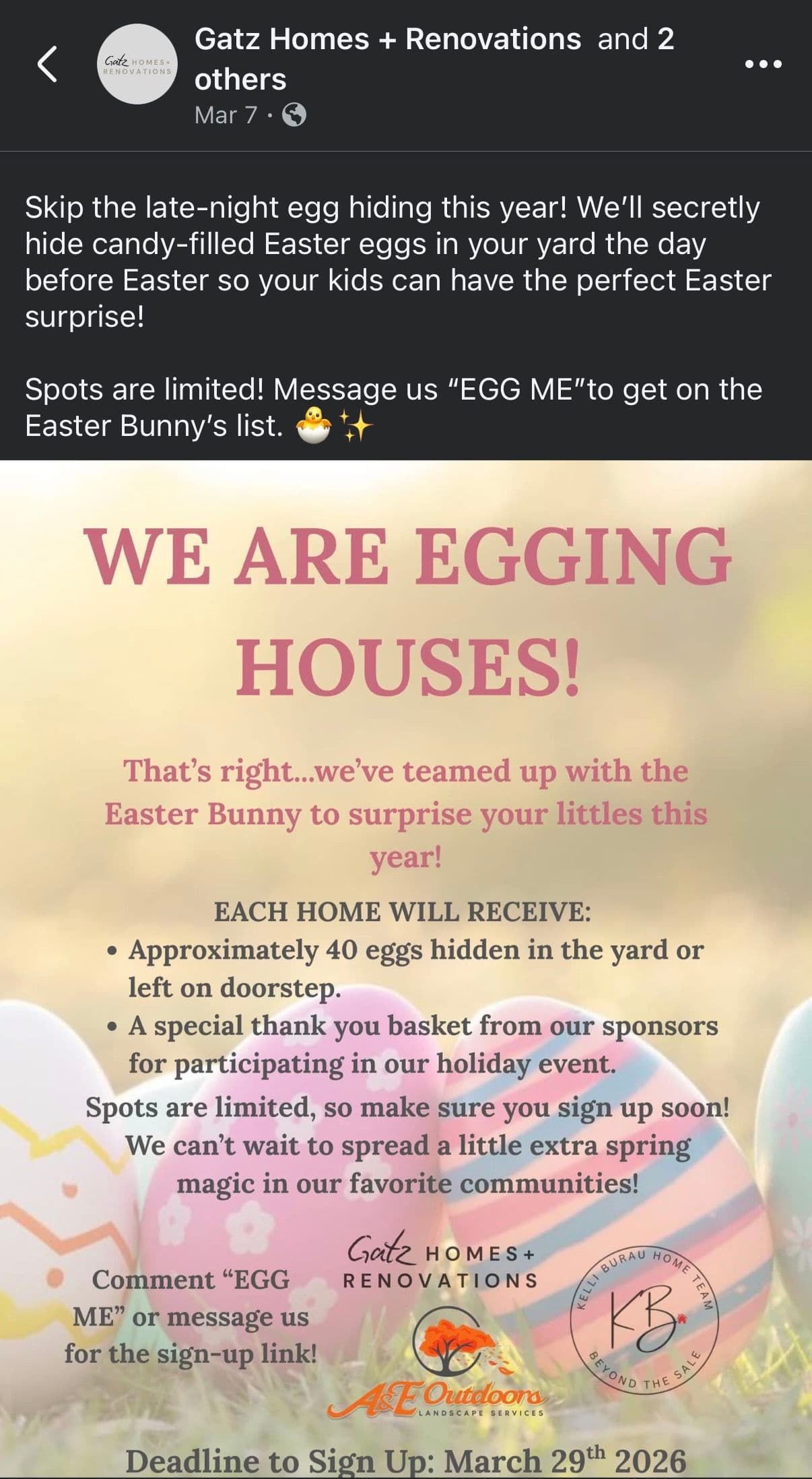 Gallery photos for A&E Outdoors Community Egging Brought Easter Joy to Local Families: Image #1